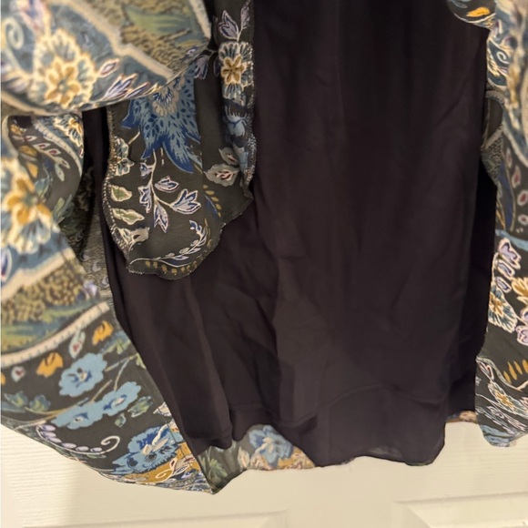 Free People Blue and White Mini Sundress with Bishop Sleeves - Picture 9 of 10